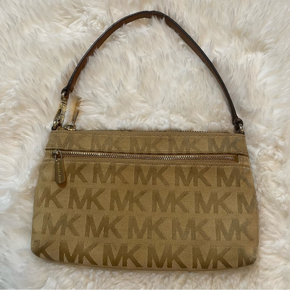 Michael Michael Kors Signature Monogram Wristlet Wallet Purse